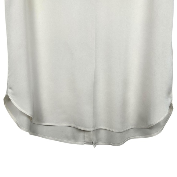 DKNY Off White Cowl Neck Long Silk Blouse Buttons Up Back Women's Size Medium - Picture 2 of 8